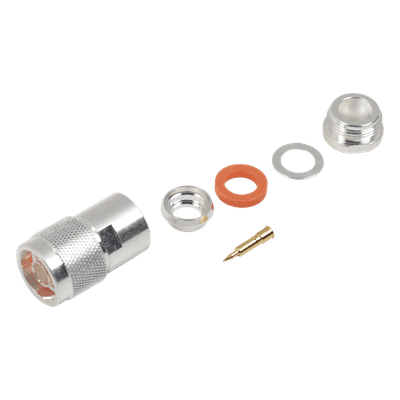 Conector N Macho de Rosca para Cables 9913, RFLASH-1113, 7810A, RG8/U-SYS, CNT-400, 8214, Plata/Oro/Teflón.