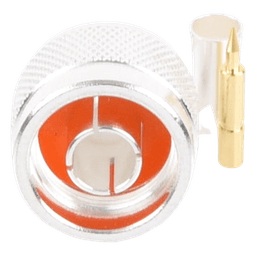 Conector N Macho de Anillo Plegable para Cable LP-195, RG-58/U, Plata/ Oro/ Teflón.
