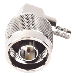 Conector Coaxial N Macho / Ángulo Recto / Anillo Plegable / Cables RG-58/U, RG-142/U, LP-195 / Níquel / Oro / Teflón
