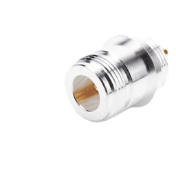 Conector N Hembra, para Montaje Frontal en Panel, Doble D Plano, Plata/ Oro/ Teflón.
