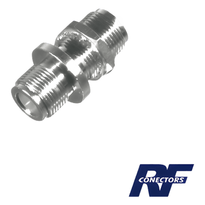 Adaptador Doble N Hembra para Chasis de Montaje Frontal en Doble D Plano y Cuerpo Plateado.