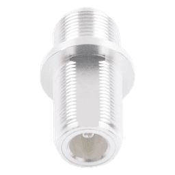 Adaptador Doble N Hembra para Chasis de Montaje Frontal en Doble D Plano y Cuerpo Plateado.