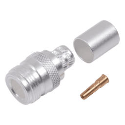Conector N Hembra de Anillo Plegable para Cables 9913, 8214, LMR-400, RG8/U-SYS, RFLASH-1113, Plata/ Oro/ Teflón.