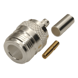 Conector N Hembra, de Anillo Plegable para Cables LMR-240, RG-8/X, 9258, Niquel/Oro/Teflón.