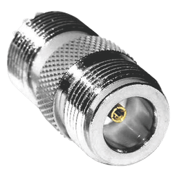 Adaptador en Línea de Conector N Hembra a UHF Hembra (SO-239), Plata/ Oro/ Teflón.