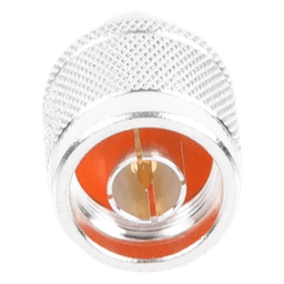 Adaptador en Línea de Conector N Macho a BNC Hembra, Plata/ Oro/ Teflón.