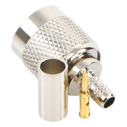 Conector TNC Macho de Anillo Plegable para Cables RG-58/U, LMR-195, Níquel/ Oro/ Delrin.