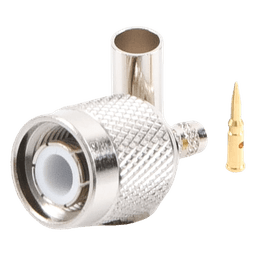 Conector TNC Macho de Anillo Plegable para Cables RG-58/U, RG-142/U, LMR-195, Níquel/ Oro/ Teflón.