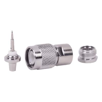 Conector TNC Macho de Rosca para Cable RG-58/U, Grupo C, Níquel/ Plata/ Delrin.
