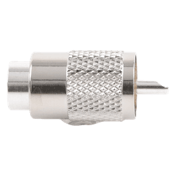 Conector UHF Macho (PL-259) para cables LP-400, RG-8/U, RG-8U-SYS, 8237, 8267, 8268, 9913, CTN-400, 7810, 8214, 7810A, RFLASH-1113, LMR-400, Plata (Concha-Níquel)/ Plata/ D.A.P. (Fibra Sintética)