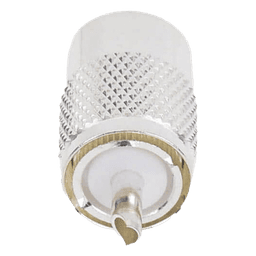 Conector UHF Macho (PL-259) para Cables RG-8/U, RG-8U-SYS, 8237, 8267, 8268, 9913, CTN-400, 7810, 8214, 7810A, RFLASH-1113, LMR-400, Plata )/ Plata/ Teflón.