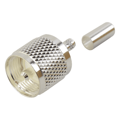 Conector UHF Macho (PL-259) de anillo plegable para cables RG-58/U, RG-142/U.