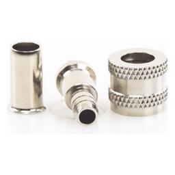 Conector Mini UHF Macho, 50 Ohm, de Anillo Plegable para Cables RG-58/U, RG-142/U, Niquel/Oro/Delrin.