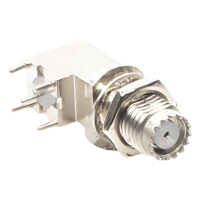 Conector Mini UHF Hembra para Montaje en PCB, Estaño/ Estaño/ Polipropileno. 