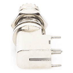 Conector Mini UHF Hembra para Montaje en PCB, Estaño/ Estaño/ Polipropileno. 
