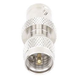 Adaptador en Línea, de Conector Mini UHF Macho a BNC Hembra, Níquel/ Oro/ Teflón.