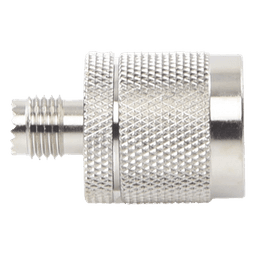 Adaptador en Línea, de Conector Mini UHF Hembra a N Macho, Níquel/ Oro/ Teflón.