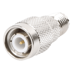 Adaptador en Línea de Conector Mini-UHF Hembra a TNC Macho, Níquel/ Oro/ Teflón.