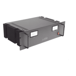Fuente de poder  13.8Vcc, 35A, lineal regulada con circuito cargador de baterías, para instalación en rack