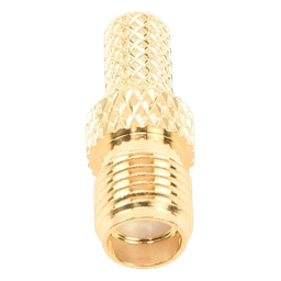 Conector SMA hembra inverso de anillo plegable para cable RG-58/U, Oro/ Oro Teflón.