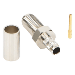 Conector SMA Hembra de Anillo Plegable para Cable RG-58/U, Niquel/ Oro / Teflón.