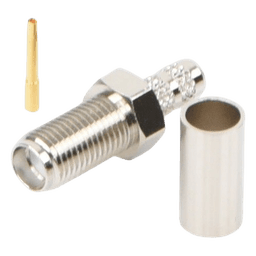 Conector SMA Hembra de Anillo Plegable para Cable RG-58/U, Niquel/ Oro / Teflón.