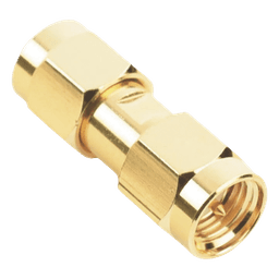 Adaptador Tipo Barril, de Conector SMA Macho a SMA Macho, Oro/ Oro/ Teflón.â€‹