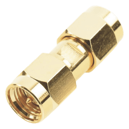 Adaptador Tipo Barril, de Conector SMA Macho a SMA Macho, Oro/ Oro/ Teflón.â€‹