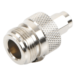 Adaptador en Linea de Conector SMA Macho a N Hembra, Niquel/ Oro/ Teflón.