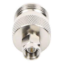 Adaptador en Linea de Conector SMA Macho a N Hembra, Niquel/ Oro/ Teflón.
