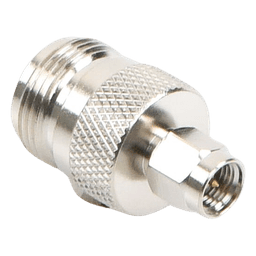 Adaptador en Linea de Conector SMA Macho a N Hembra, Niquel/ Oro/ Teflón.