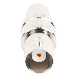 Adaptador RF Coaxial / SMA Macho a BNC Hembra / En Línea / Cuerpo Bronce Niquelado / Contacto Oro / Aislante Teflón