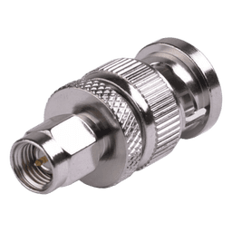 Adaptador en Línea de Conector SMA Macho a BNC Macho, Níquel/ Oro/ Teflón.
