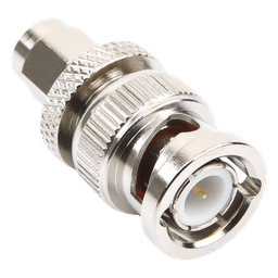 Adaptador en Línea de Conector SMA Macho a BNC Macho, Níquel/ Oro/ Teflón.