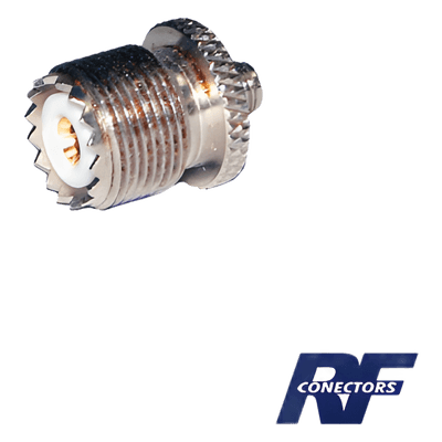 Adaptador en Línea de Conector SMA Hembra a UHF Hembra (SO-239), Níquel/ Oro/ Teflón.