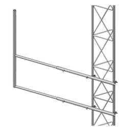 Brazo tipo "F" para tramos STZ-35G, galvanizado por inmersión en caliente.