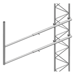 Brazo tipo "F" para tramos STZ-45G, galvanizado por inmersión caliente.