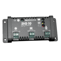 Controlador de Carga Solar PWM 10 A / 12 VCC / Desconexión Automática / IP22 / Protección Integral / Bajo Consumo 8 mA