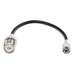 Jumper Adaptador de Conector Mini UHF Macho a UHF Hembra (SO-239), Níquel/ Oro y Plata/ Delrin.
