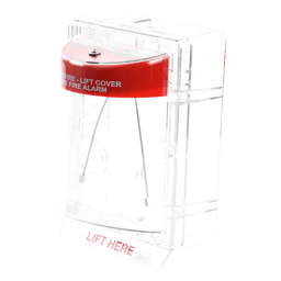 Cubierta Protectora Serie Stopper II® De Policarbonato, Con Bocina, Espaciador Transparente, Montaje en Superficie, Etiqueta en Inglés 