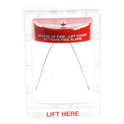 Cubierta Protectora Serie Stopper II® De Policarbonato, Con Bocina, Espaciador Transparente, Montaje en Superficie, Etiqueta en Inglés 