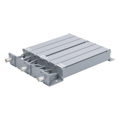 Duplexer SYSCOM en UHF, 6 Cav. 490-520 MHz, 50 Watt, 5 MHz Sep. Rechazo de Banda, BNC Hembras.