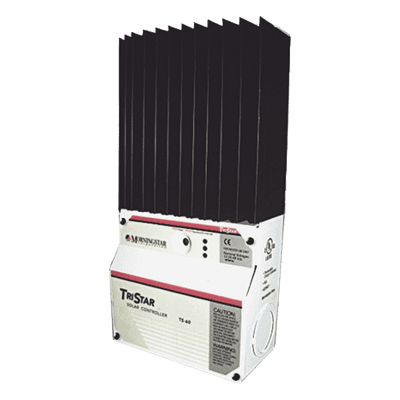 Controlador de Carga Solar TriStar PWM 45 A / 12V 24V 48V / Puerto RS-232 / Hasta 4 kW / Disipador de Calor / 7 Preajustes