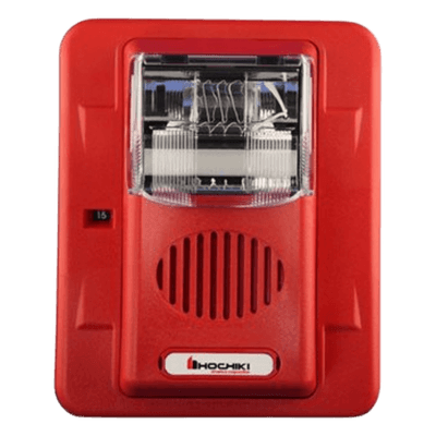 Sirena Estrobo, 12 Vcd, Multi-Candela 15 hasta 110 cd, Montaje En Pared, Color Rojo, Serie HEC3 (0500-05980) Hochiki
