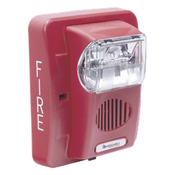 Sirena Estrobo, 12 Vcd, Multi-Candela 15 hasta 110 cd, Montaje En Pared, Color Rojo, Serie HEC3 (0500-05980) Hochiki