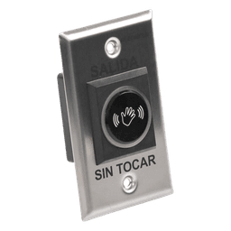 Botón de Salida sin Contacto / Sensor IR / Iluminado / Normalmente Abierto y Cerrado / Distancia Ajustable de Detección /  Rele Ajustable de 0.5 a 30 Segundos / Uso Interior