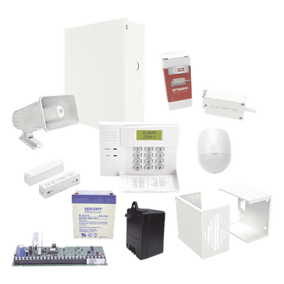 Panel de alarma de intrusión de 3 particiones y hasta 64 zonas, en kit completo de instalación