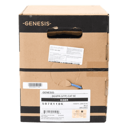 Bobina de 305 Metros (1000 Pies) Cable Par Trenzado Nivel 5 (CAT 5e) / CMR / Color Azul / 4 Pares de Conductores Sólidos de Cobre AWG 24 / Para Aplicaciones de CCTV, Redes de Datos, IP Megapixel, Control RS485