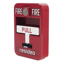 Estación manual de jalón contra incendio de acción simple, reset con llave Allen, cumple ADA, carcasa de aluminio fundido