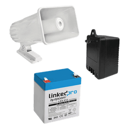 Kit de accesorios con Bateria 5.5 Ah, Transformador 16.5Vca  y sirena de 30 watts